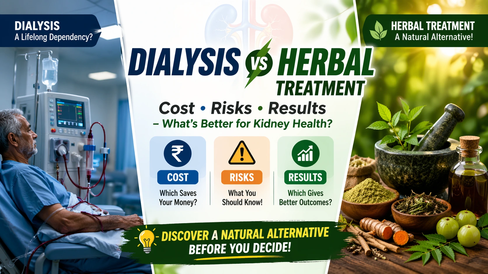 Dialysis vs Herbal Treatment Cost, Risks & Results